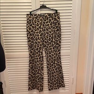 Zara Leopard Print Flare Pants
